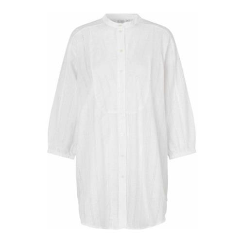 Feminin Oversize Skjorte med 3/4 Ermer