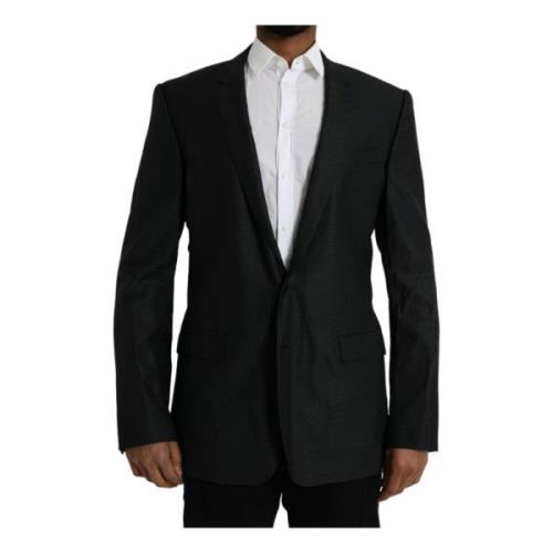 Svart Ull Blazer Slim Fit