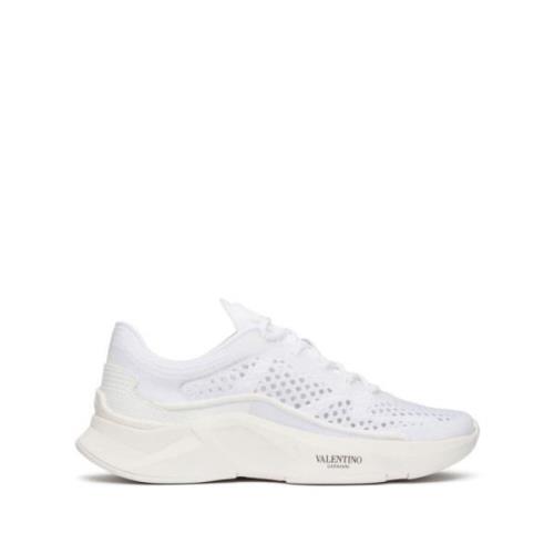 Hvite Mesh Sneakers Tykk Såle