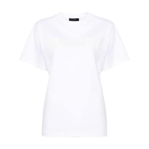 Hvit Bomull T-skjorte med Logo
