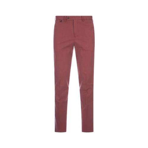 Røde bomull-lyocell bukser med midtrise