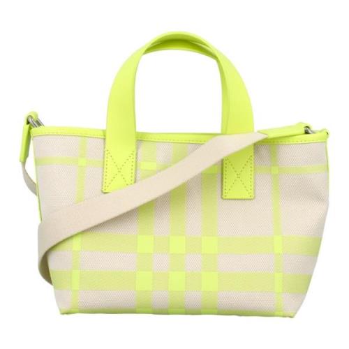 Sjekk Tote Bag Lime Grønn