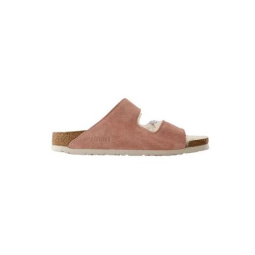 Birkenstock-sandaler i rosa ull