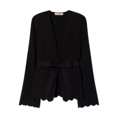 Tilpasset Strikket Blazer med Matchende Belte