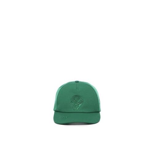 Smaragdgrønn Baseballcaps med Rund Skygge