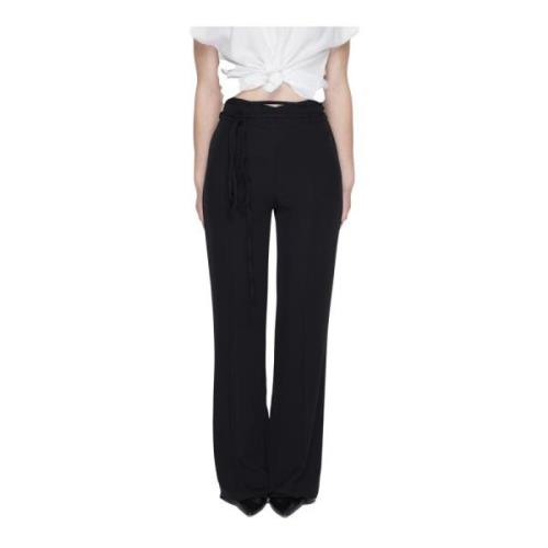 Sorte elastiske bukser for kvinner