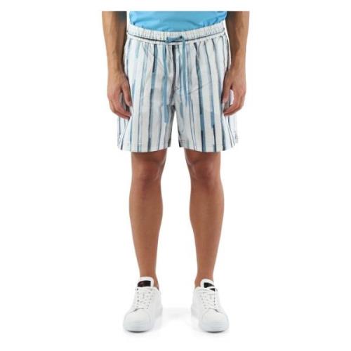 Stretch bomullsshorts med elastisk midje