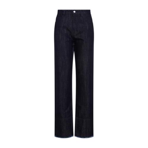 Blå Høy Midje Tapered Jeans