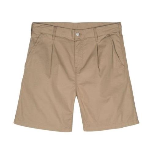 Bomullstwill shorts med frontfolder