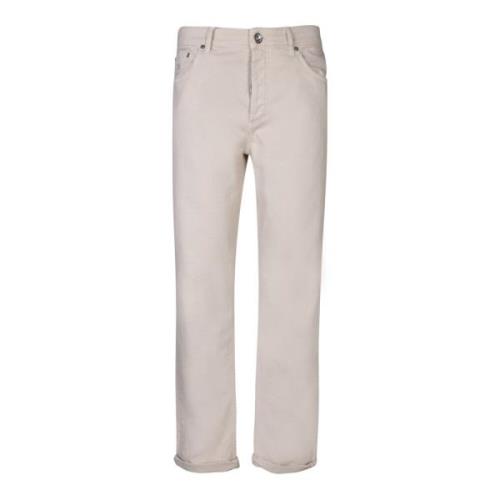 Beige Bomull Slim Fit Bukser