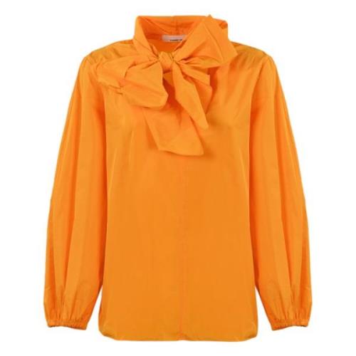 Oransje Bow Skjorte for Kvinner