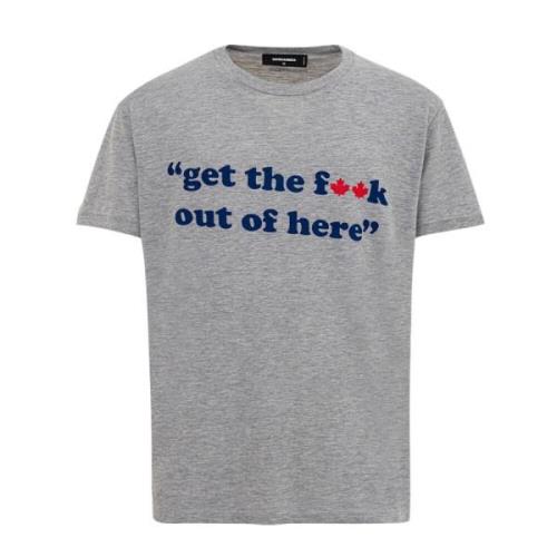 Bomull T-skjorte med 'Get the f**k..' Print