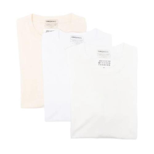 Hvite Bomull T-skjorter Pakke med Tre