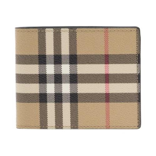 Beige Check Bi-Fold Lommebok