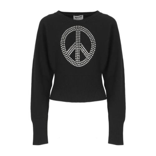 Sort genser med Peace logo