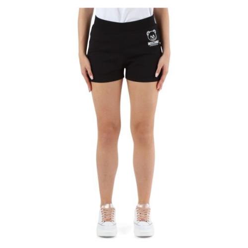 Stretch bomull logo print sporty shorts