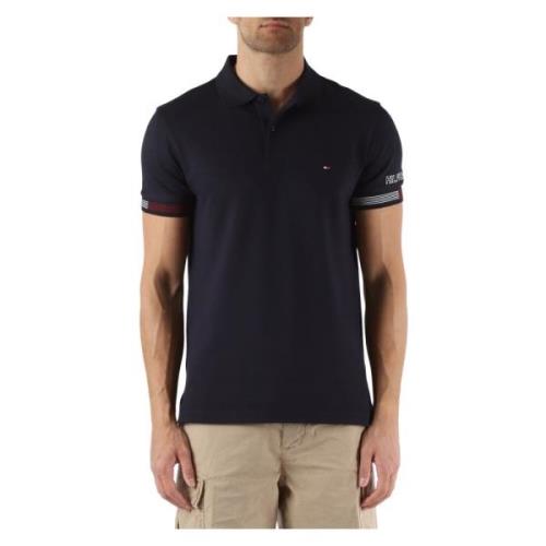 Slim Fit Bomull Viskose Polo Skjorte med Logo Broderi