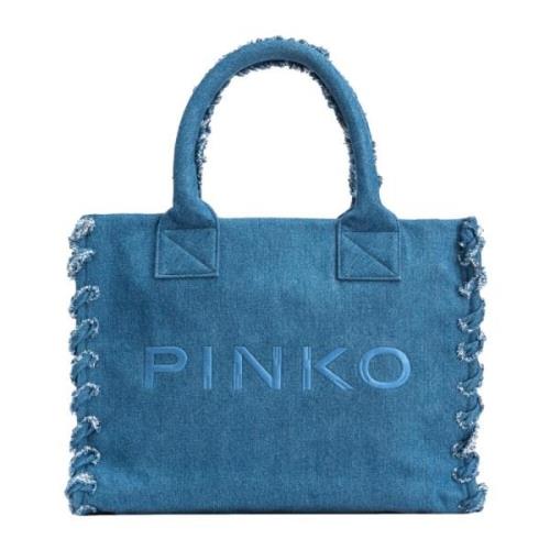 Blå Denim Strand Shopper Bag