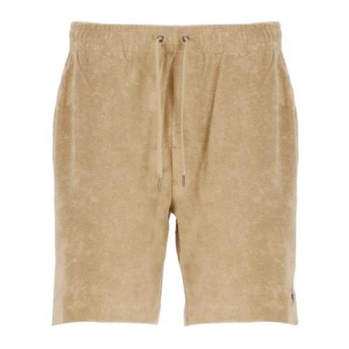 Beige Terry Cloth Bermuda Shorts