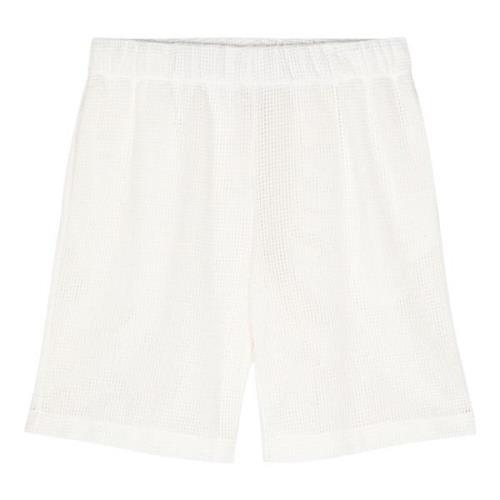 Hvit Vaffel Strikke Shorts