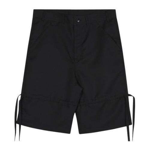 Sort Bomull Vevd Shorts