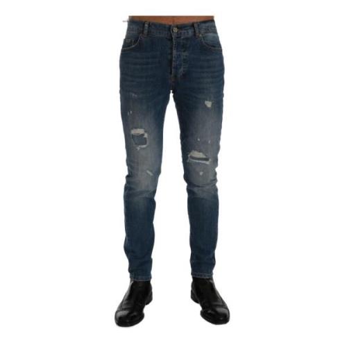 Blå Vask Slim Fit Jeans