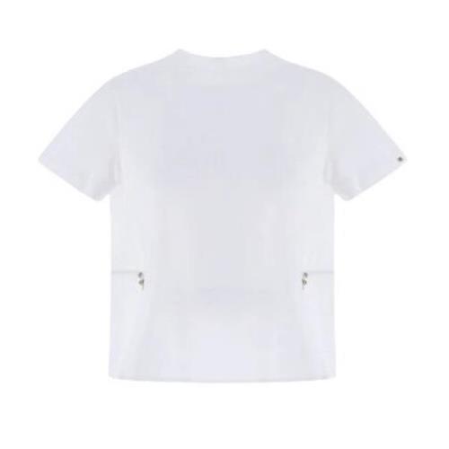 Hvit Jersey T-skjorte med Strammet Midje