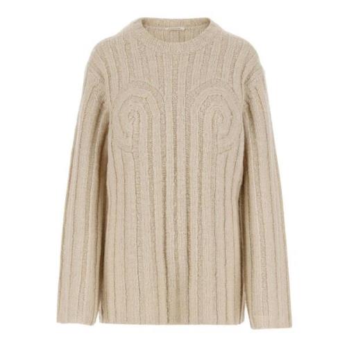 Beige Ull Crew Neck Sweater