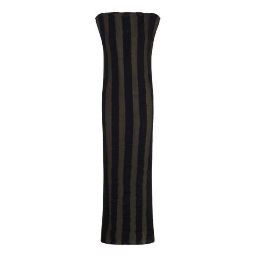 Winona, khaki og svart strikket kjole