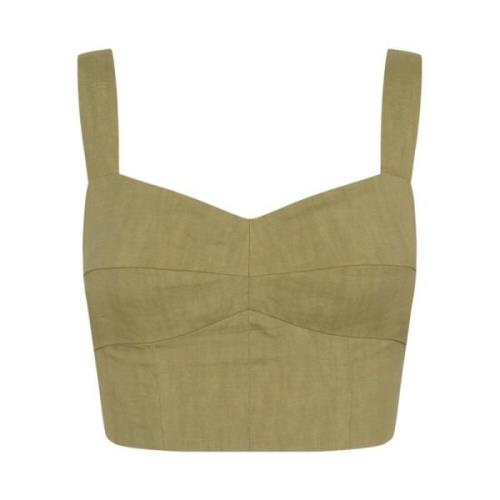 Pistasj Bustier Topp med Brede Stropper