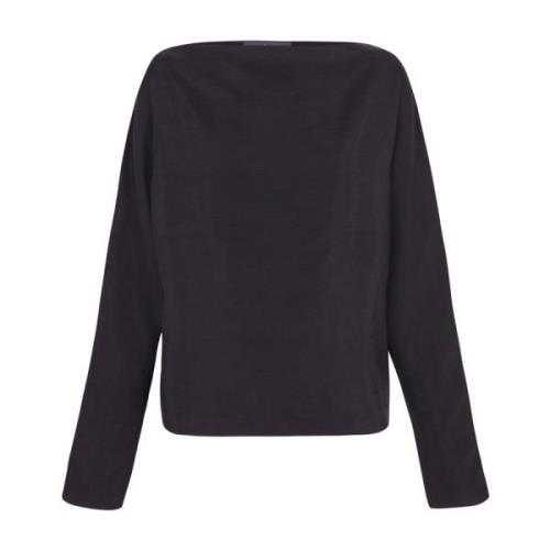 Velvet Oversized Top Røykgrå