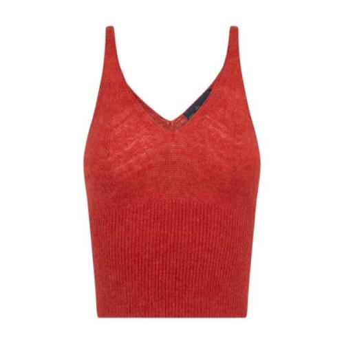 Rød Alpakka Merino Tank Top