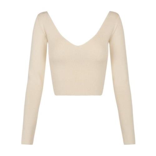 Silke V-hals Langarmet Crop Top