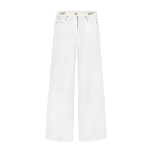 Hvit Denim Flared Jeans med Medusa Head