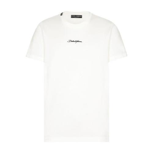 Hvit Bomull T-skjorte med Frontlogo