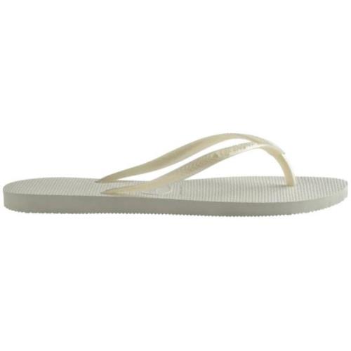 Slim White Flip Flops