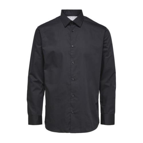 Svart Klassisk Slim Fit Skjorte