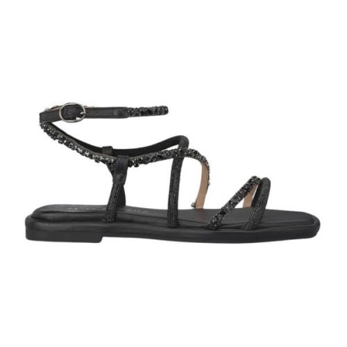 Rhinestone Interlaced Flat Sandal