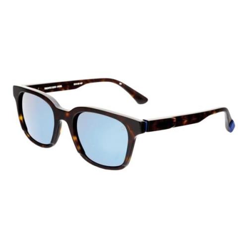 Blå Polariserte Solbriller Havana Stil