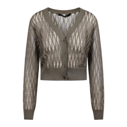 Mesh Cardigan med V-hals Lukking