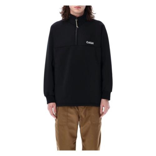 Svart Half-Zip Logo Sweatshirt Strikkevarer