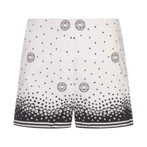 Hvite Silke Polka Dot Shorts