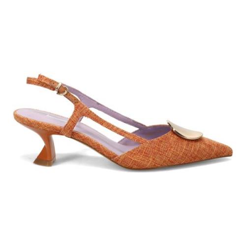 Elegant Oransje Hæl Pumps