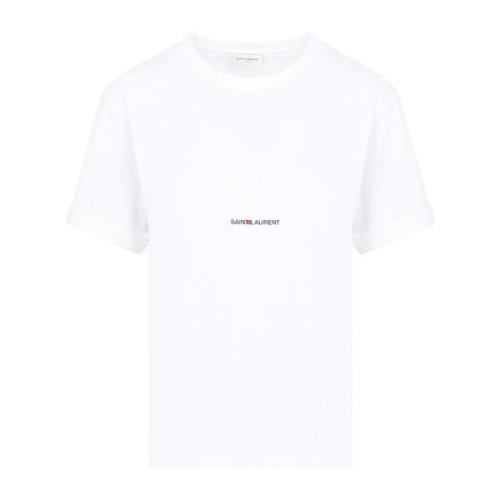 Hvit Bomull Logo T-skjorte