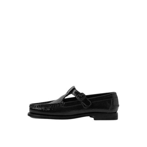 Sort Krøllete Blank Loafers