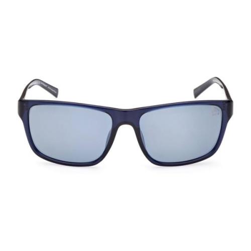 Rektangulære polariserte solbriller blå grå