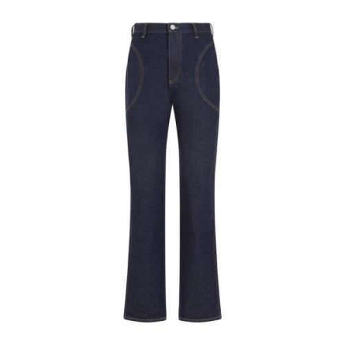 Blå High Waist Denim Jeans