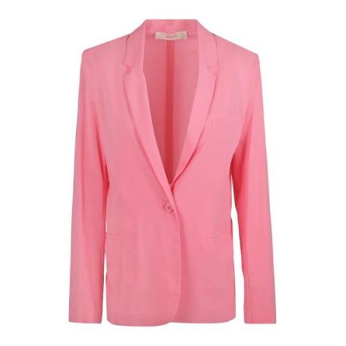 Creponne Blazer med Regelmessig Revers