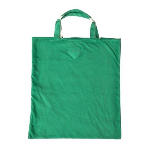 Grønn Stoff Tote Bag Elegant Stil