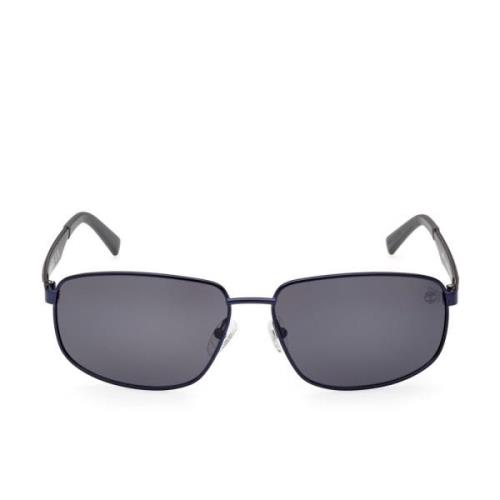 Rektangulære polariserte solbriller blå speilet